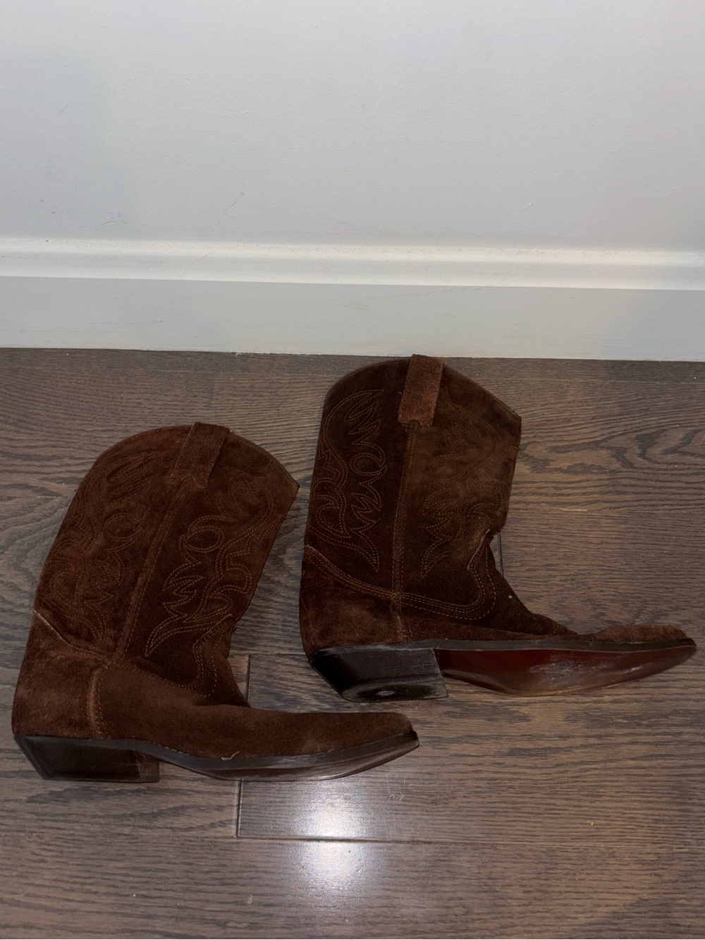 Men's Brown Suede Western Cowboy Boots